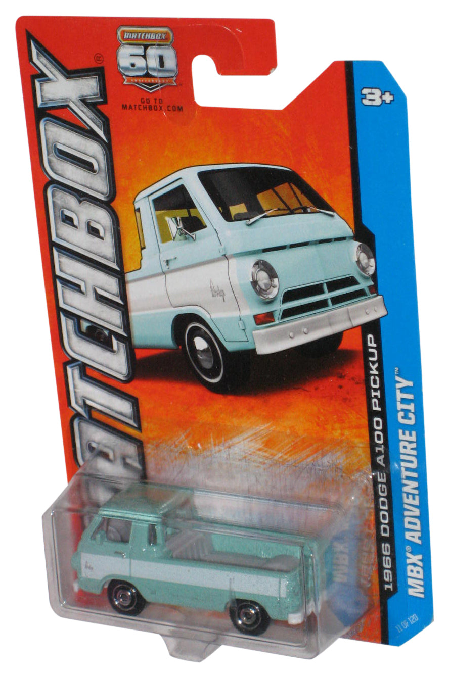 Matchbox MBX Adventure City (2012) Blue 1966 Dodge A100 Pickup Toy Truck 11/120