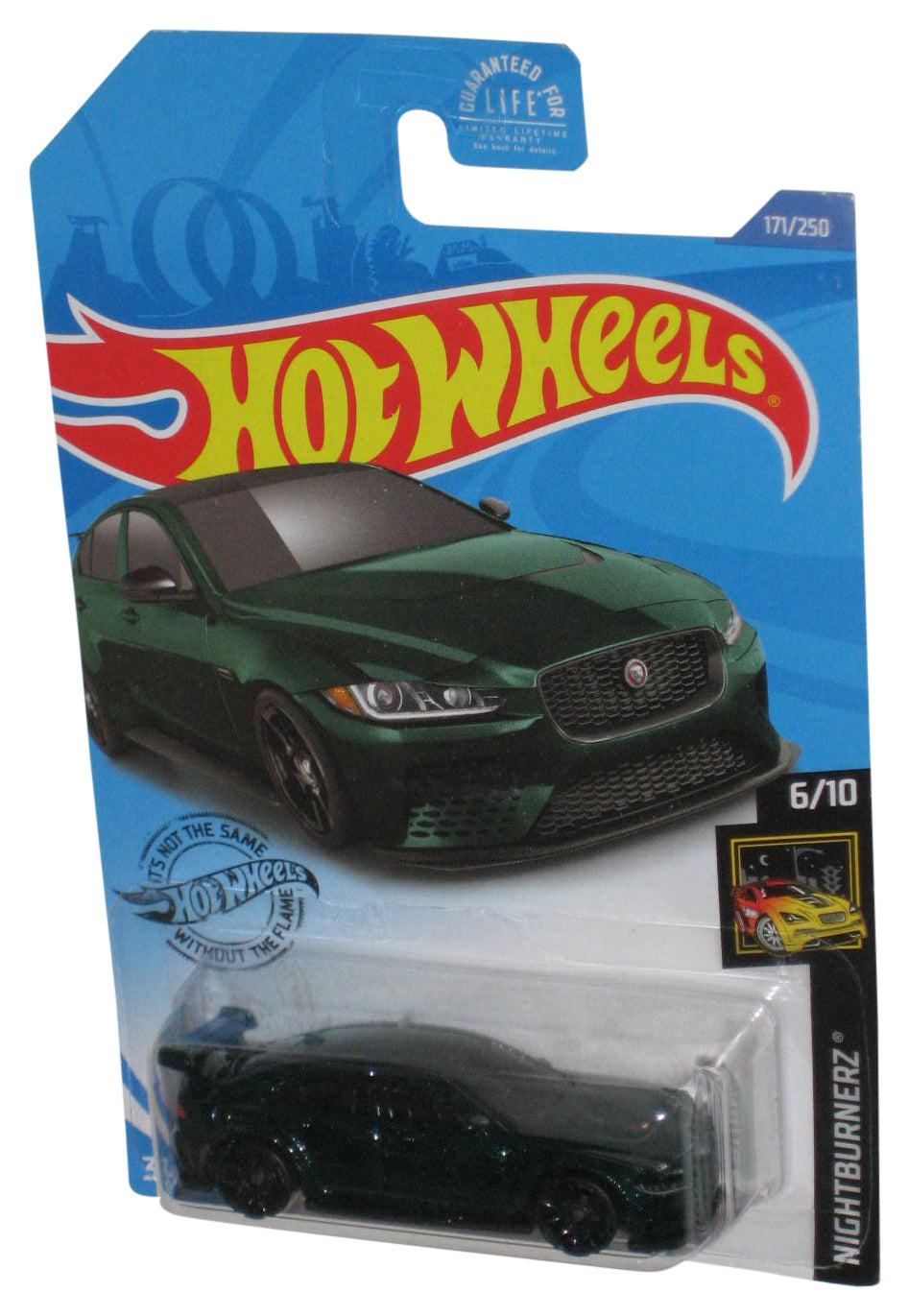 Hot Wheels Nightburnerz 6/10 (2017) Green Jaguar XE SV Project 8 Car 171/250