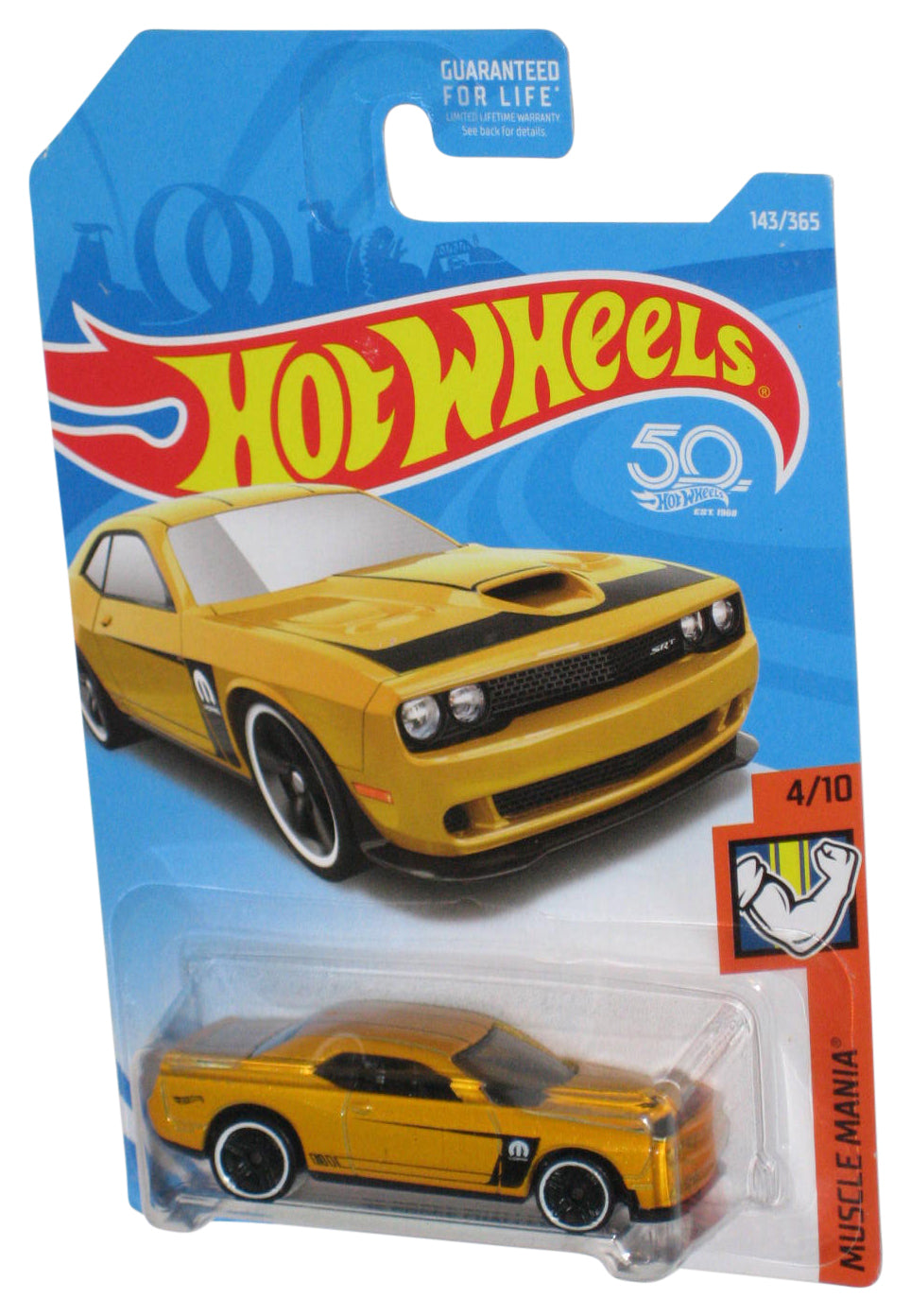 Hot Wheels Muscle Mania 4/10 (2017) Yellow '15 Dodge Challenger SRT Toy Car 143/365