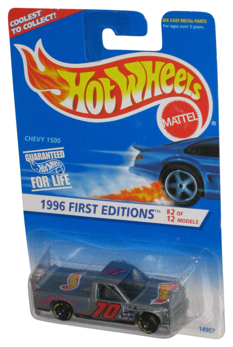 Hot Wheels 1996 First Editions 2/12 Mattel Silver Chevy 1500 Toy Truck #367