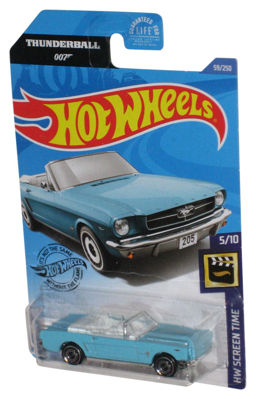 Hot Wheels Thunderball 007 HW Screen Time 5/10 (2017) Blue '65 Ford Mustang Convertible Toy Car 59/250