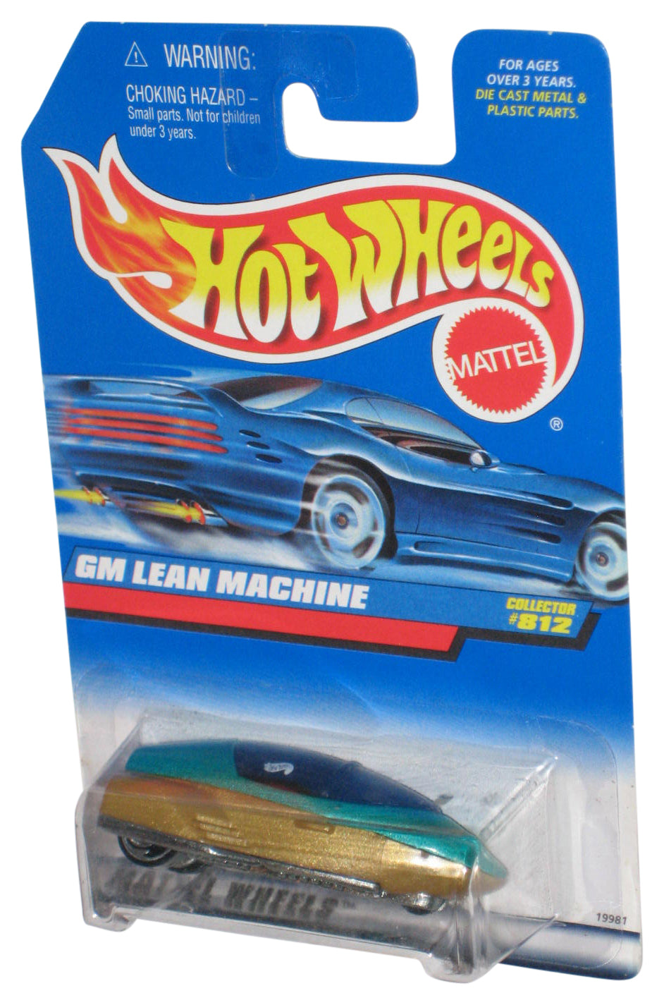 Hot Wheels GM Lean Machine (1997) Green & Gold Toy Car #812