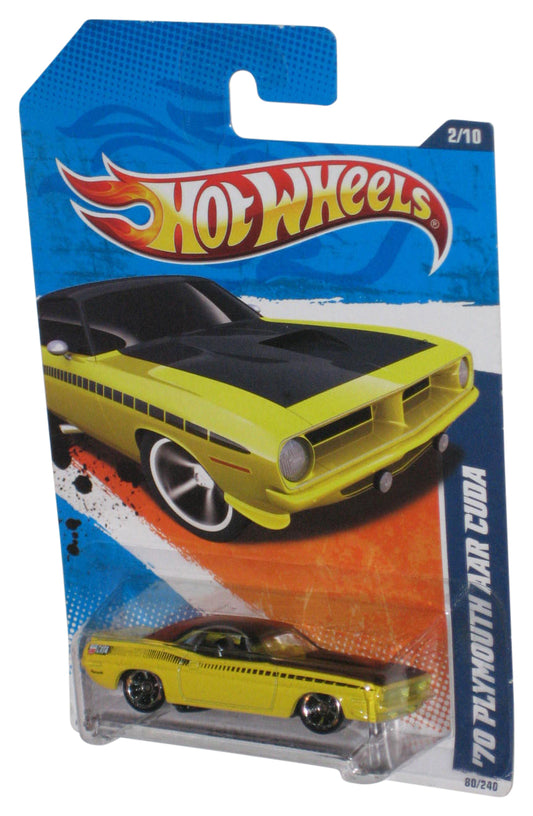 Hot Wheels Muscle Mania (2010) Yellow '70 Plymouth Aar Cuda Toy Car 80/240