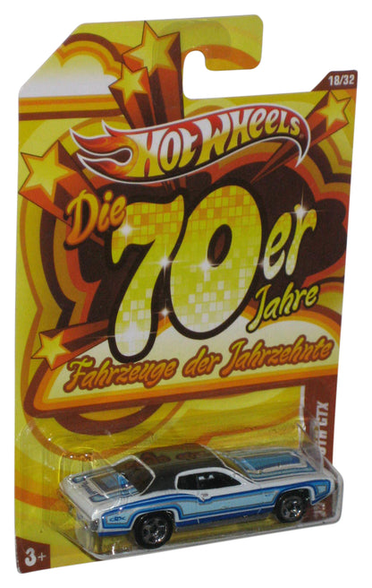 Hot Wheels Cars of The Decades Blue & White '71 Plymouth GTX Toy Car 18/32