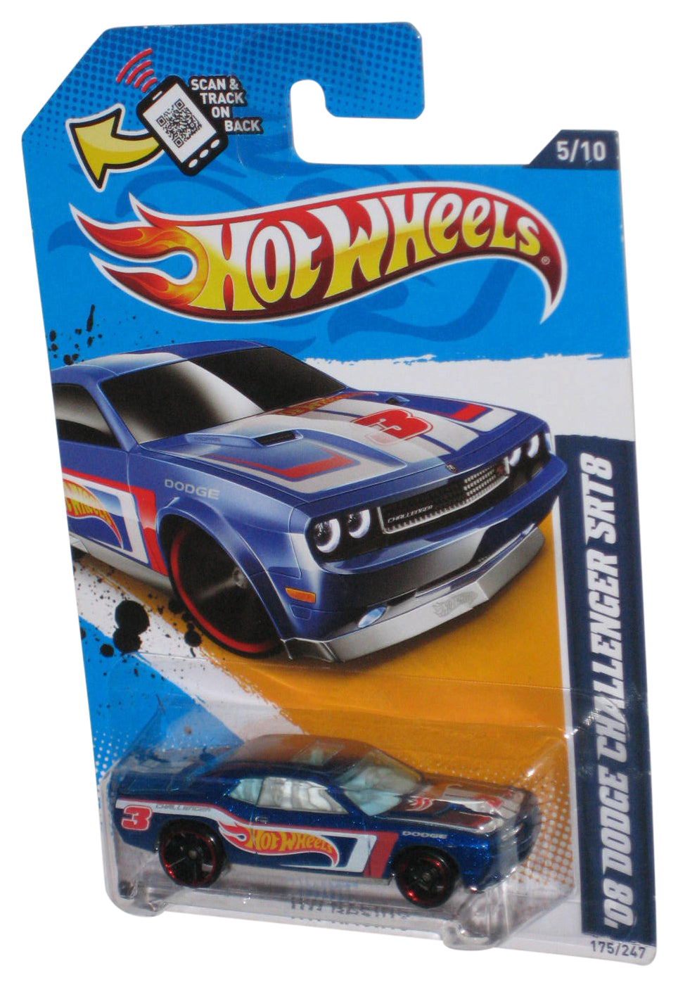 Hot Wheels '08 Dodge Challenger SRT8 (2011) Blue HW Racing '12 Toy Car 175/247