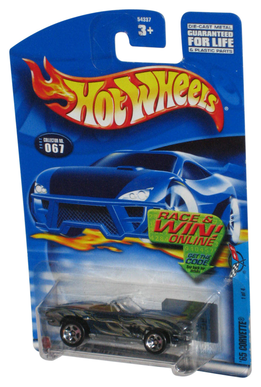 Hot Wheels Blue & Silver '65 Corvette (2002) Mattel Toy Car #067