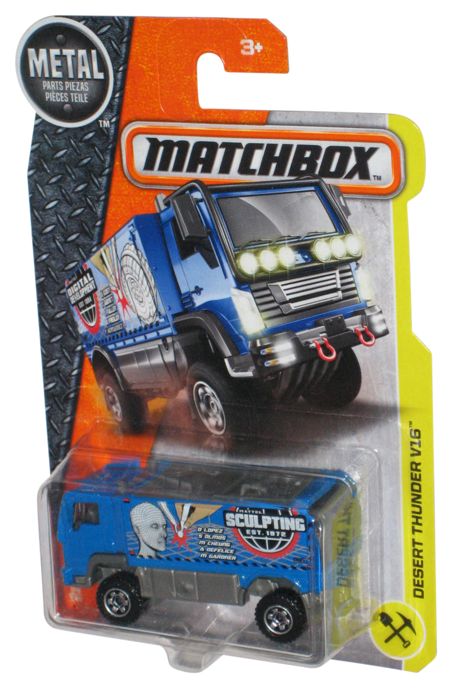 Matchbox Metal (2016) Mattel Blue Desert Thunder V16 Toy Truck 34/125
