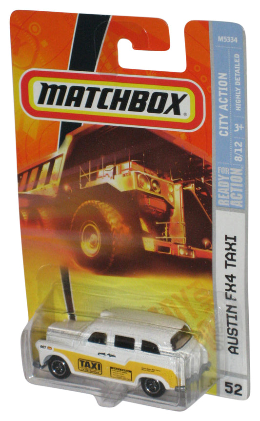 Matchbox City Action (2007) Austin FX4 Taxi White & Yellow Car #52