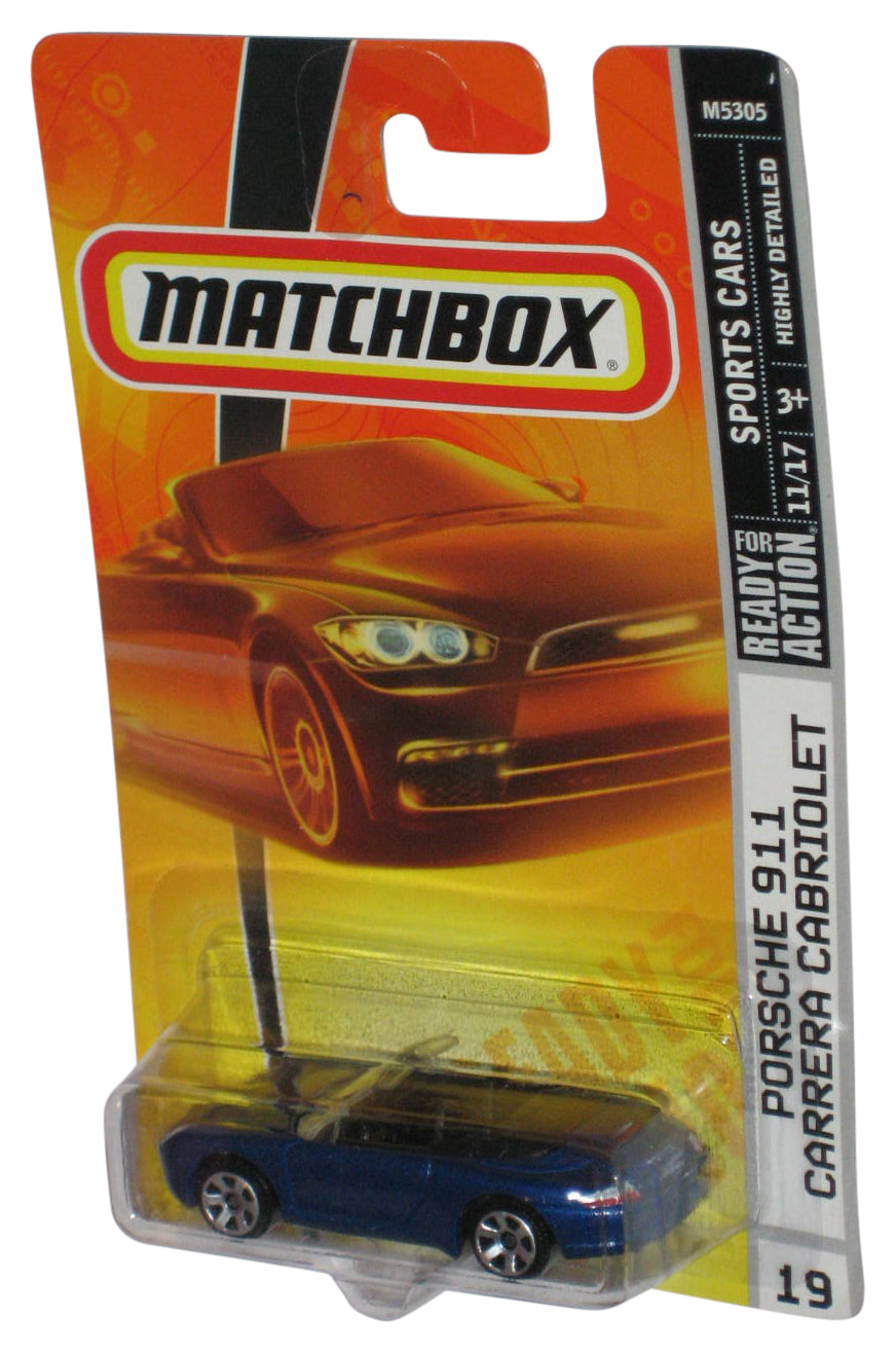 Matchbox Sports Cars 11/17 (2007) Blue Porsche 911 Carrera Cabriolet Toy Car #19