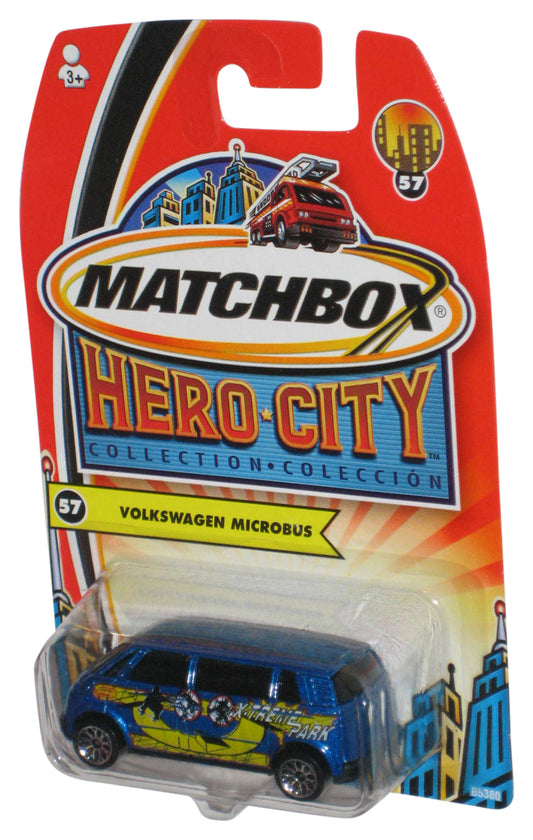 Matchbox Hero City Collection (2003) Blue Volkswagen Microbus Die-Cast Toy Car #57