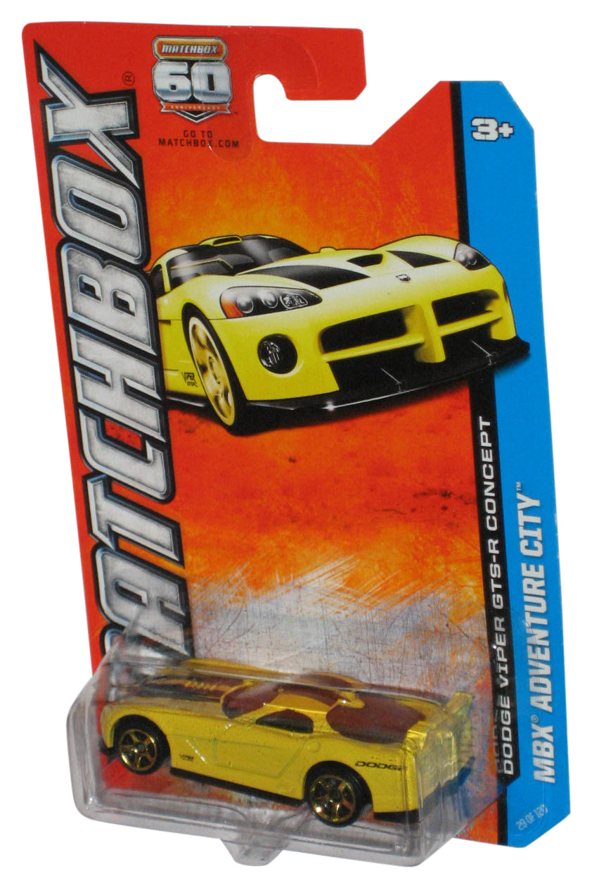 Matchbox MBX Adventure City (2012) Yellow Dodge Viper GTS-R Concept Toy Car 29/120