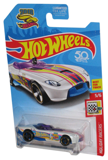Hot Wheels Holiday Racers (2018) White Rrroadster Toy Car 5/6