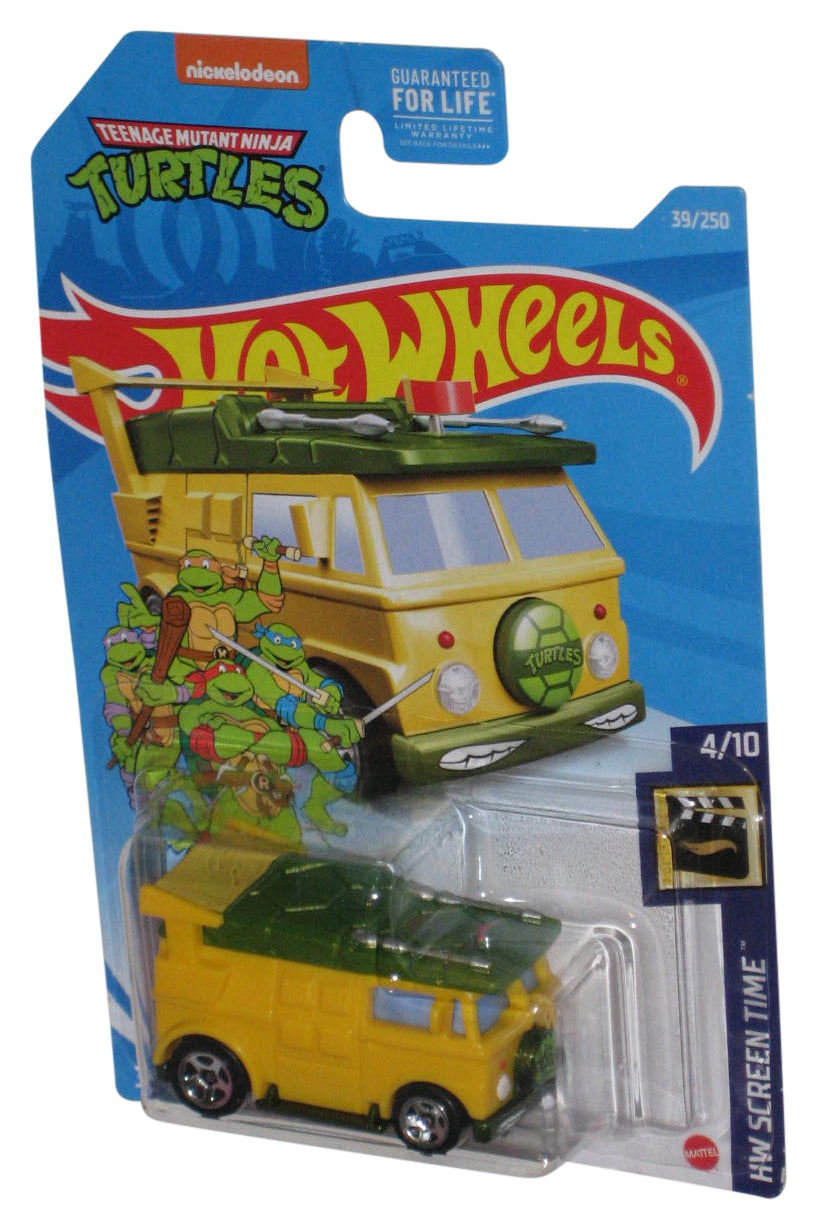 Hot Wheels TMNT HW Screen Time 4/10 (2020) Yellow & Green Party Wagon Toy Car 39/250 - (Teenage Mutant Ninja Turtles)