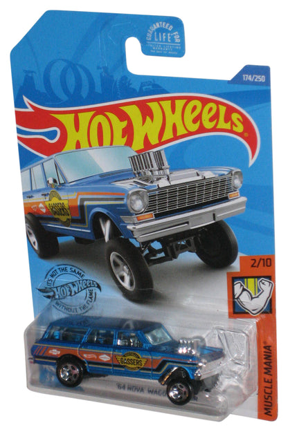 Hot Wheels Muscle Mania 2/10 (2017) Blue '64 Nova Wagon Gasser Toy Car 174/250