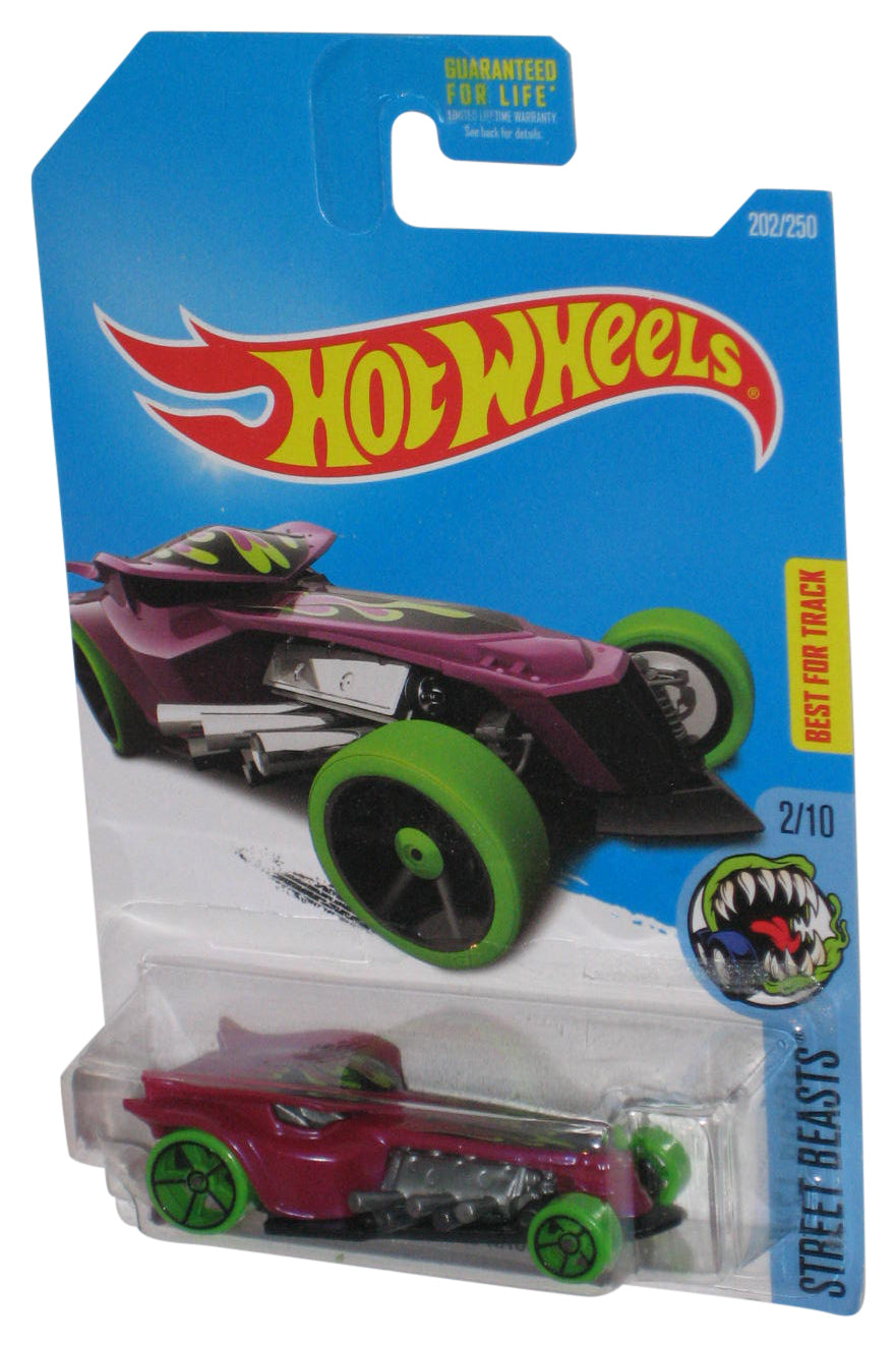 Hot Wheels Street Beasts 2/10 (2015) Purple & Green Ratical Racer Toy Car 202/250