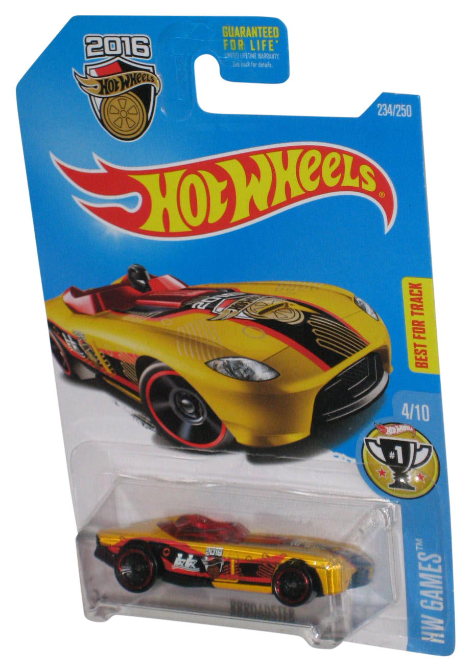Hot Wheels HW Games 4/10 (2016) Yellow Rrroadster Toy Car 234/250