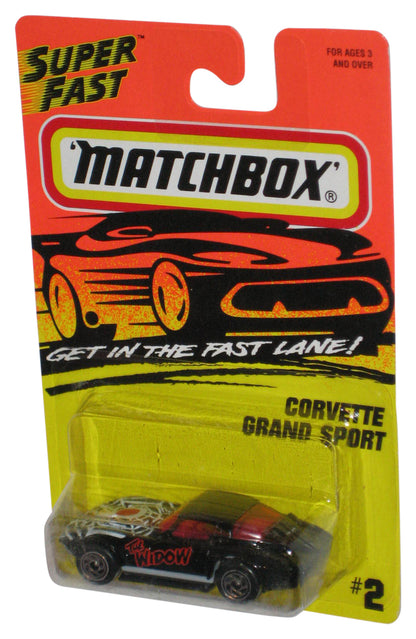 Matchbox Super Fast Lane (1996) Black Corvette Grand Sport Toy Car #2