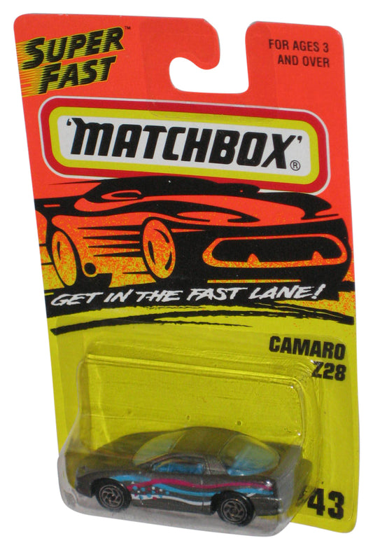 Matchbox Get In The Super Fast Lane (1996) Camaro Z28 Silver Toy Car #43