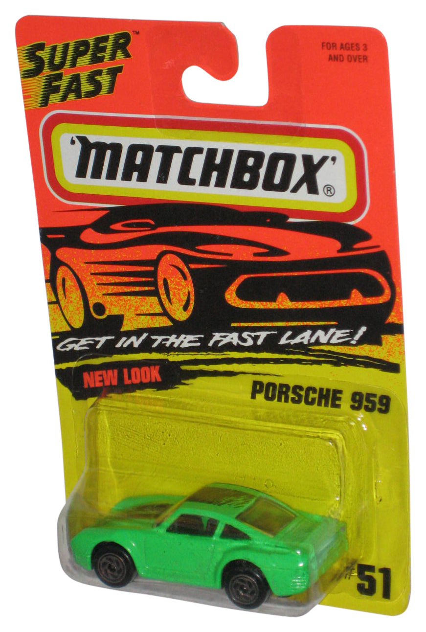 Matchbox Get In The Super Fast Lane (1995) Green Porsche 959 Toy Car #51