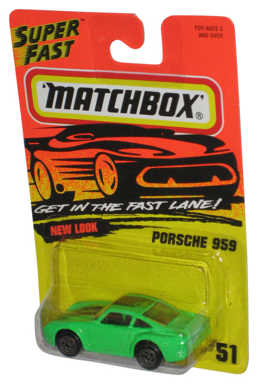 Matchbox Get In The Super Fast Lane (1995) Green Porsche 959 Toy Car #51