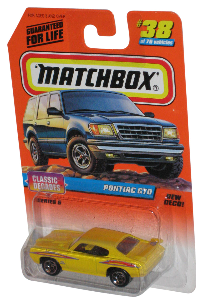 Matchbox Classic Decades Series 5 (1997) Yellow Pontiac GTO Toy Car #38/75