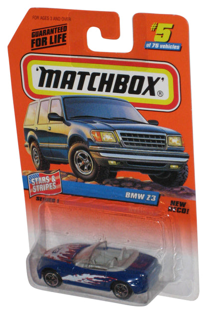 Matchbox Stars & Stripes Series 1 (1997) Blue BMW Z3 Toy Car #5/75