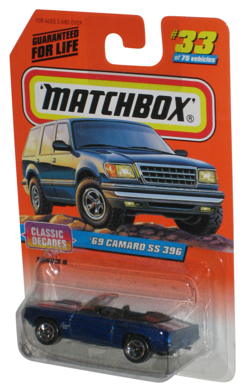 Matchbox Classic Decades Series 5 (1997) Blue '69 Camaro SS 396 Toy Car #33/75