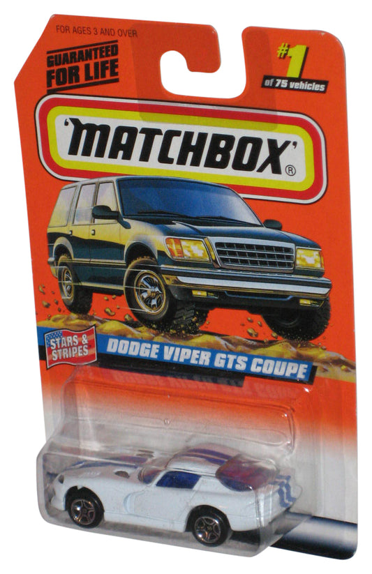 Matchbox Stars & Stripes (1997) White Dodge Viper GTS Coupe Toy Car #1/75