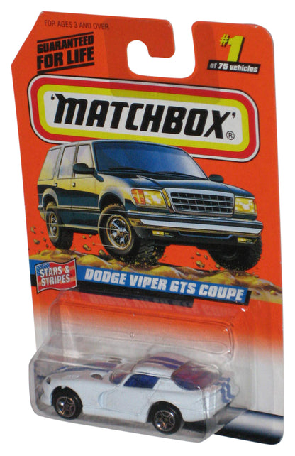 Matchbox Stars & Stripes (1997) White Dodge Viper GTS Coupe Toy Car #1/75