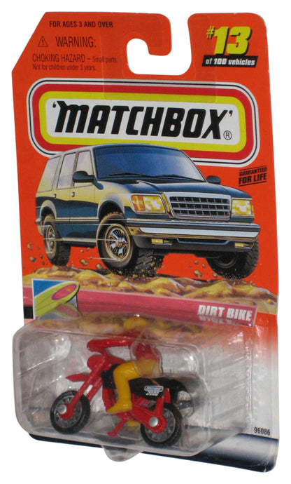 Matchbox To The Beach (1999) Red & Yellow Dirt Bike Toy #13/100