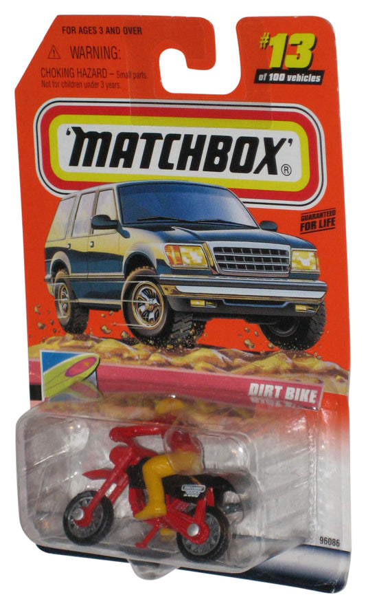 Matchbox To The Beach (1999) Red & Yellow Dirt Bike Toy #13/100