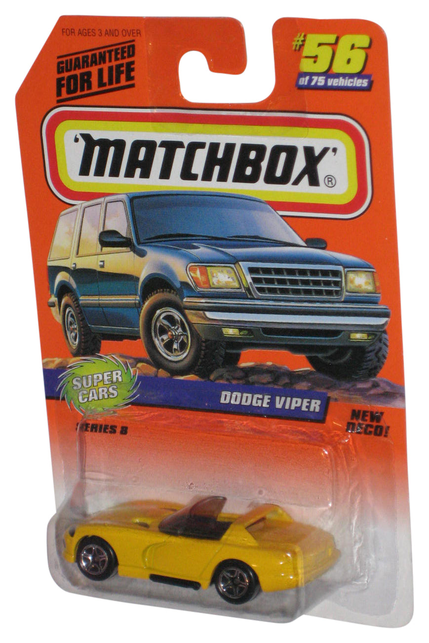 Matchbox Super Cars (1997) Yellow Dodge Viper Series 8 Toy Car #56/75