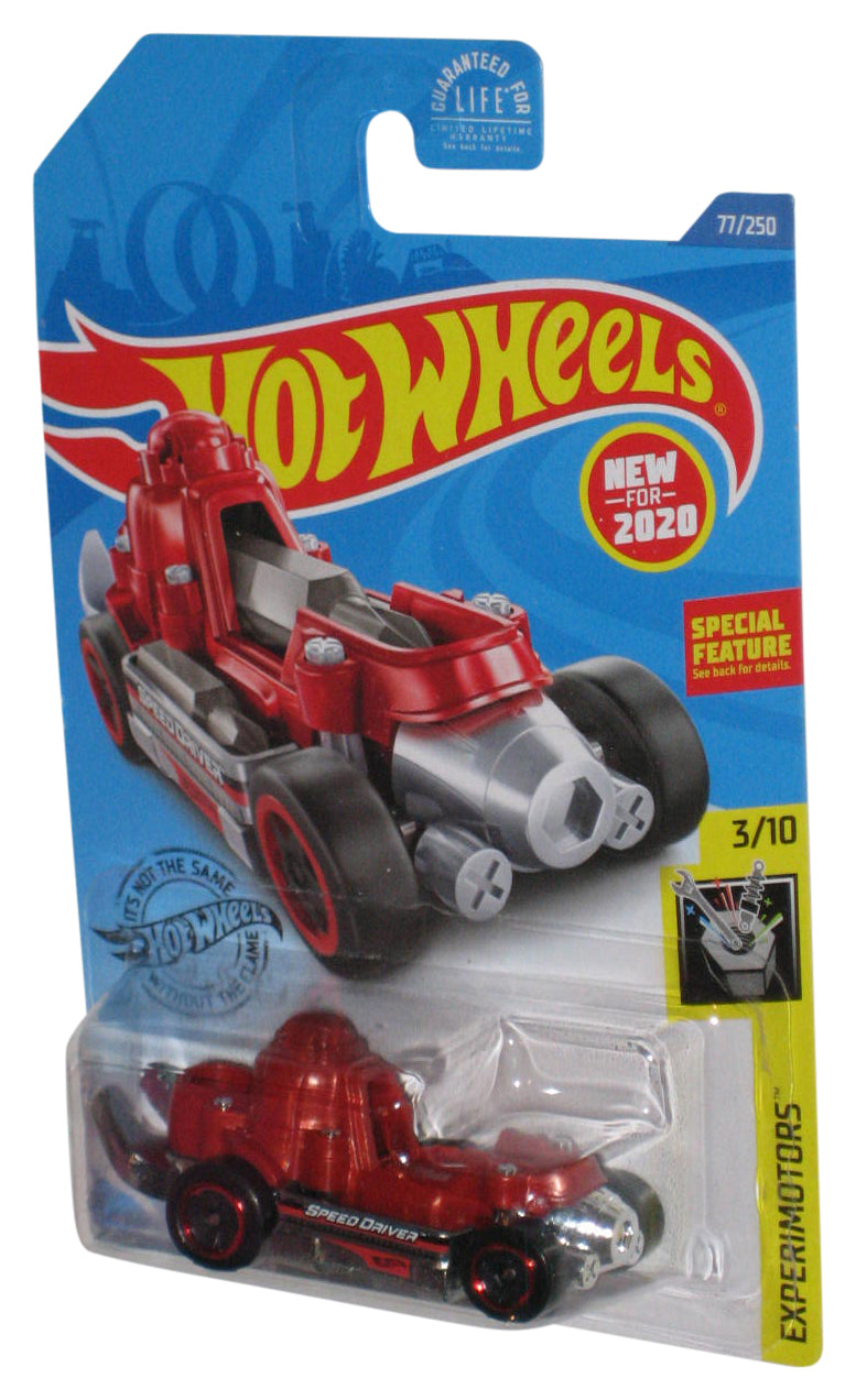 Hot Wheels Experimotors 3/10 (2020) Red Speed Driver Toy Car 77/250