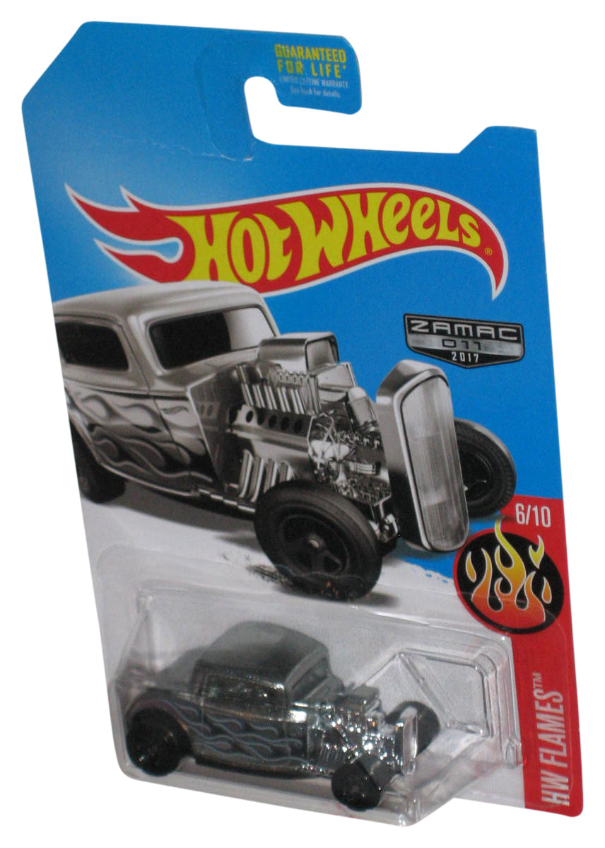 Hot Wheels HW Flames 6/10 Zamac (2017) Silver '32 Ford Toy Car #011