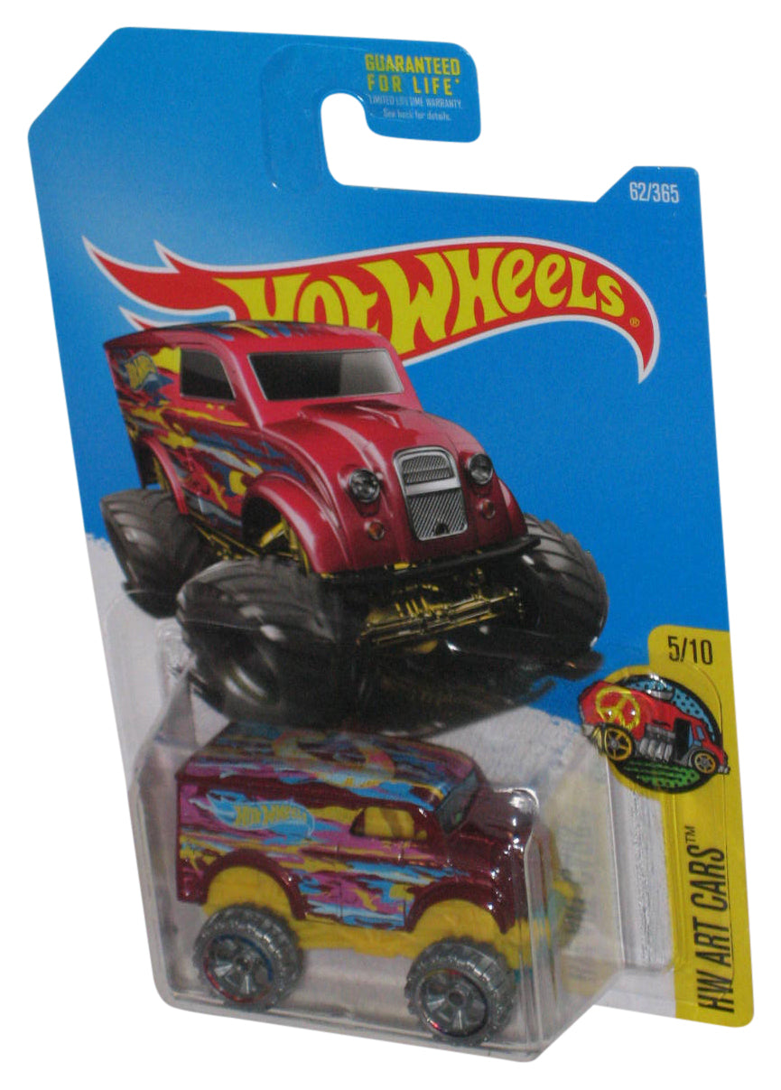 Hot Wheels HW Art 5/10 (2015) Red Monster Dairy Delivery Toy Truck 62/365