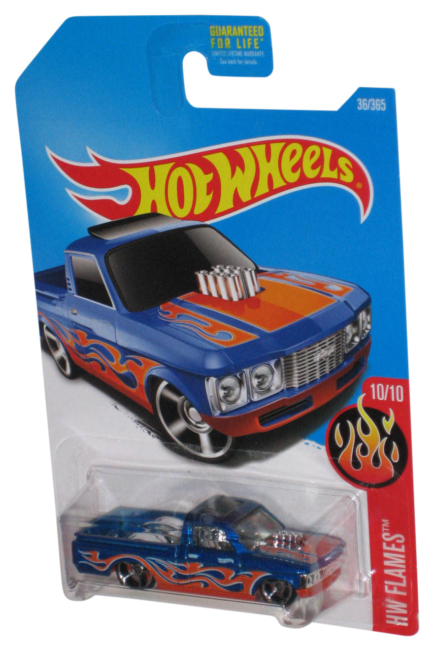 Hot Wheels HW Flames 10/10 (2015) Blue Custom '72 Chevy Luv Toy Truck #36/365