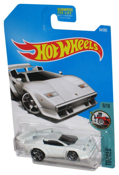 Hot Wheels Tooned Lamborghini Countach (2015) Mattel White Car #54/365