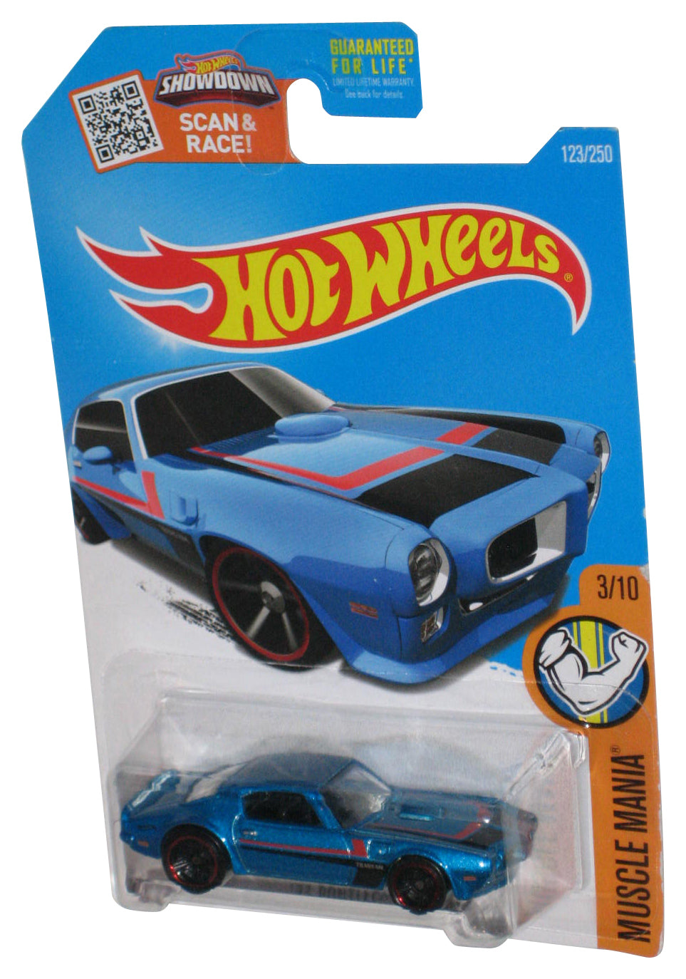 Hot Wheels Muscle Mania 3/10 (2015) Blue '73 Pontiac Firebird Toy Car 123/250