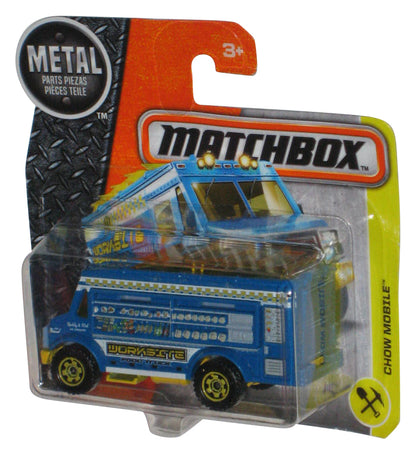 Matchbox Chow Mobile (2016) Blue Worksite Food Truck Toy 53/125 - (Short Card w/ Crack)