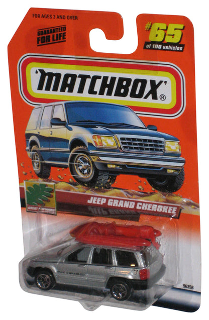 Matchbox Great Outdoors (1999) Silver Jeep Grand Cherokee Toy Car #65/100