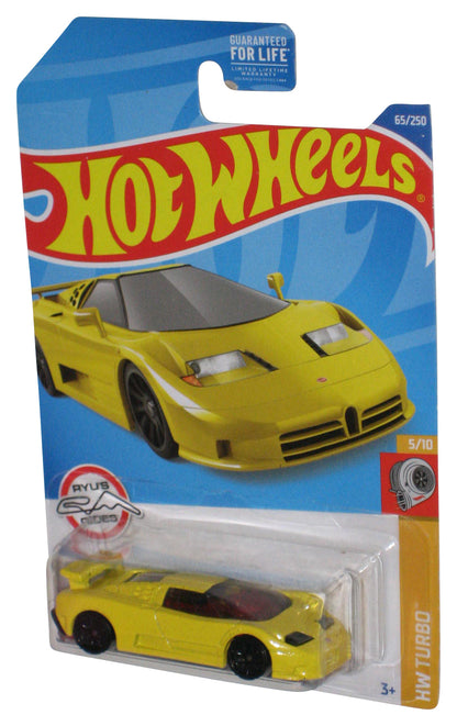 Hot Wheels HW Turbo 5/10 (2021) Yellow '94 Bugatti EB110 SS Toy Car 65/250
