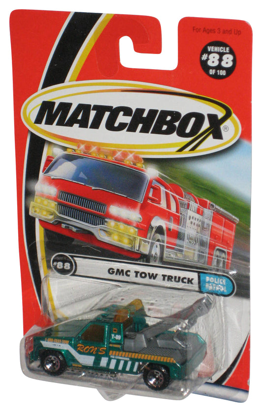 Matchbox Police Patrol (1999) Green GMC Tow Truck 88/100