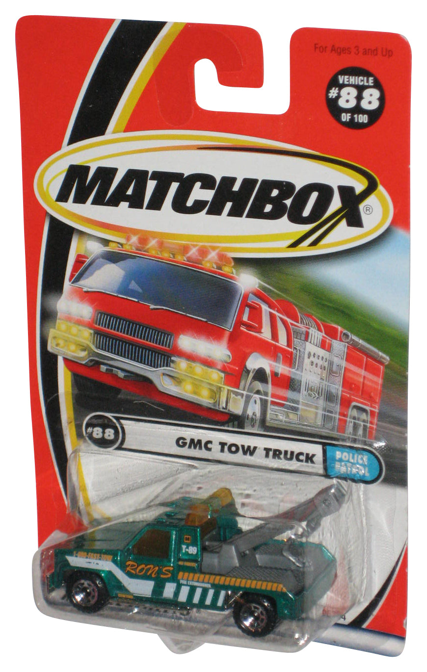 Matchbox Police Patrol (1999) Green GMC Tow Truck 88/100