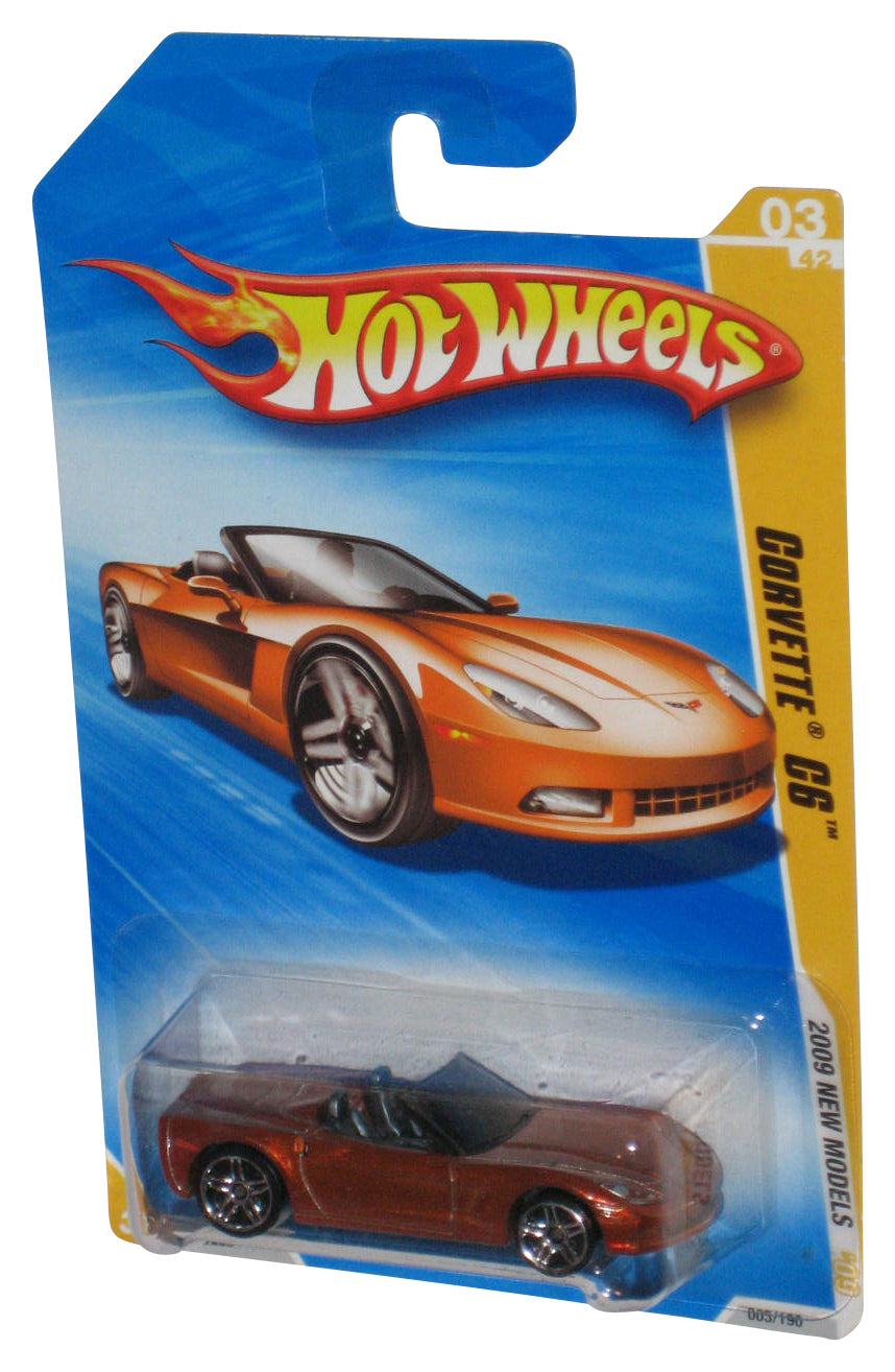Hot Wheels 2009 New Models Orange Corvette C6 Toy Car 003/190