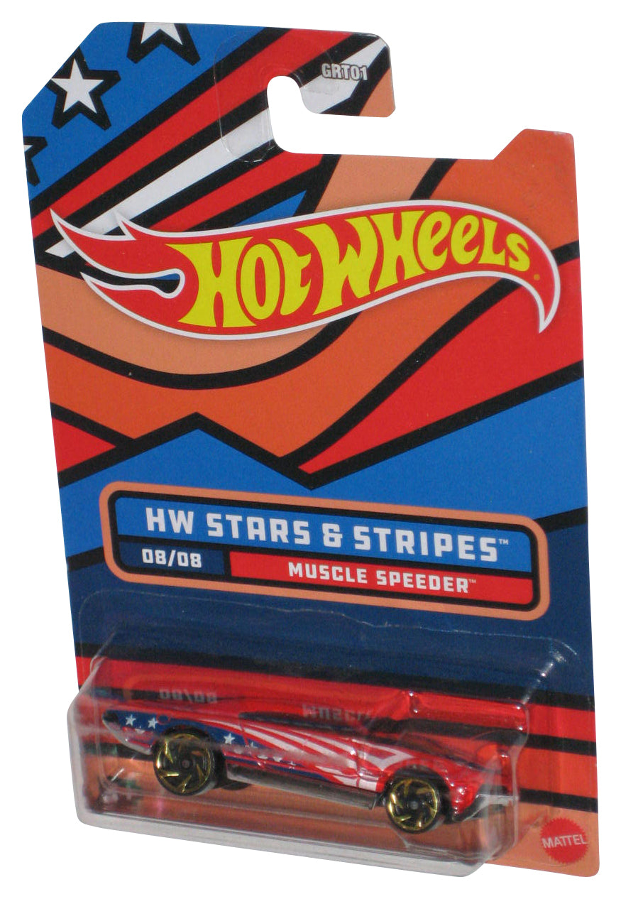 Hot Wheels HW Stars & Stripes (2021) Muscle Speeder Blue & Red Toy Car 8/8