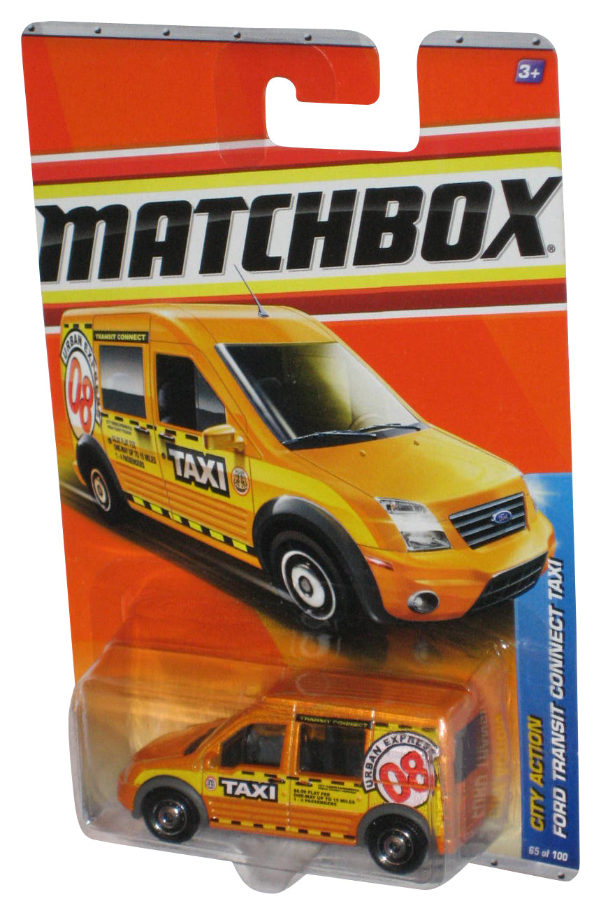 Matchbox City Action (2010) Yellow Ford Transit Connect Taxi Toy Car 65/100