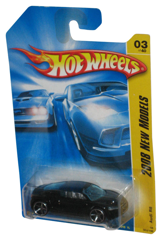 Hot Wheels 2008 New Models Black Audi R8 Die-Cast Toy Car 3/196 - (Wheel Variant)
