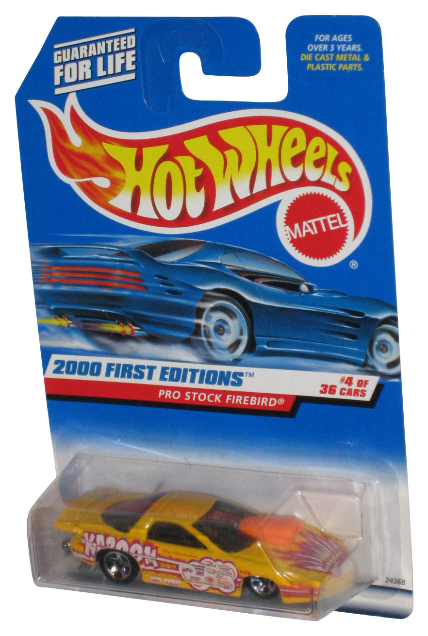 Hot Wheels 2000 First Editions 4/36 Yellow Pro Stock Firebird Toy Car #064