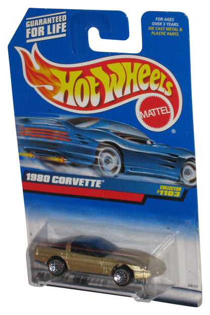 Hot Wheels Gold 1980 Corvette (1998) Mattel Die-Cast Toy Car #1103