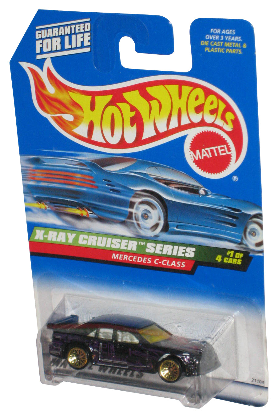 Hot Wheels X-Ray Cruiser Series 1/4 (1998) Purple Mercedes C-Class Toy Car #945